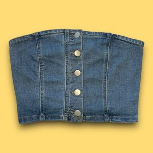 Dylan Ryan Denim Tube Top Size Small Boho Hippie Coastal Cowgirl
